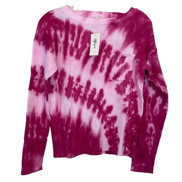 Style & Co Cotton Dolman Pullover 100% Cotton Mock Neck Sweater, Geode Dye Pink - Picture 1 of 6
